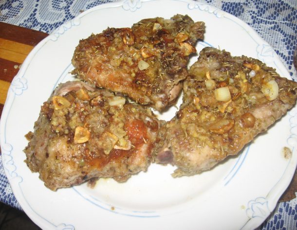 Куриная пикката с запеченной овощной смесью